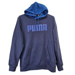 Puma Men's Sweater Navy Blue Casual Pullover Hoodie Sweatshirt Size M